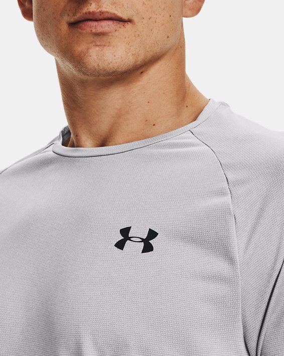 Men's UA Tech™ 2.0 Textured Short Sleeve T-Shirt, Gray, pdpMainDesktop image number 3